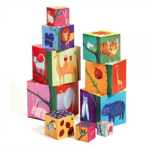 DJECO 10 Nature & Animal Blocks For Infants