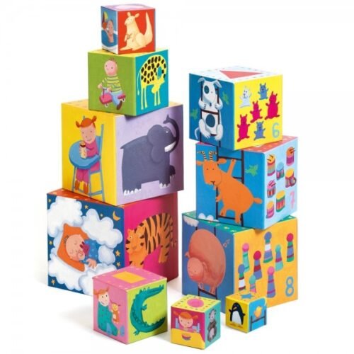 DJECO 10 Funny Blocks For Infants