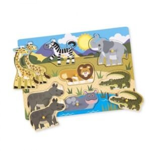 MELISSA & DOUG Safari Peg Puzzle - 7 Pieces