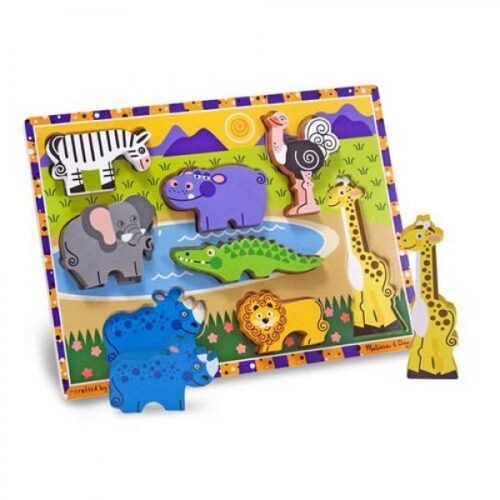 01 MELISSA & DOUG Safari Chunky Puzzle 8pc