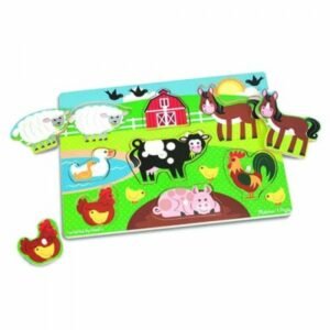 01 MELISSA & DOUG Farm Peg Puzzle