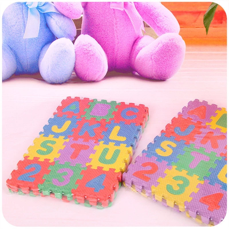 36Pcs/set 5x5cm Cartoon English Alphabet Pattern Baby Crawling Mat/ EVA Learning Puzzle Toys for Kid/ Foam Yoga Letter Mats