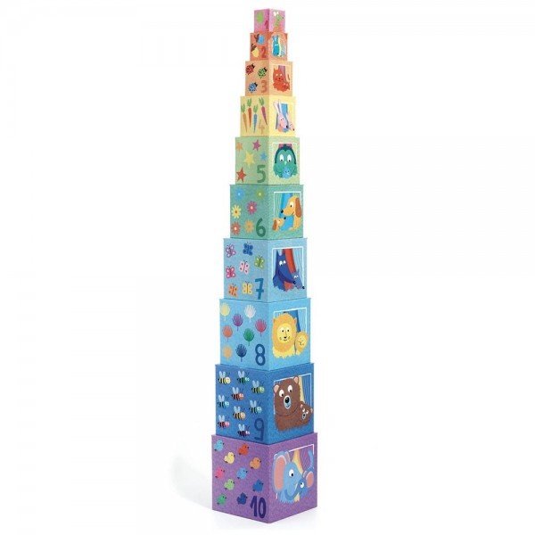02 DJECO 10 Rainbow Blocks For Infants
