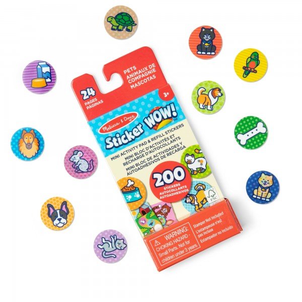 Melissa & Doug Sticker WOW! Pets - Mini Activity Pad & Refill Stickers (200+ Stickers, Stamper Not Included)