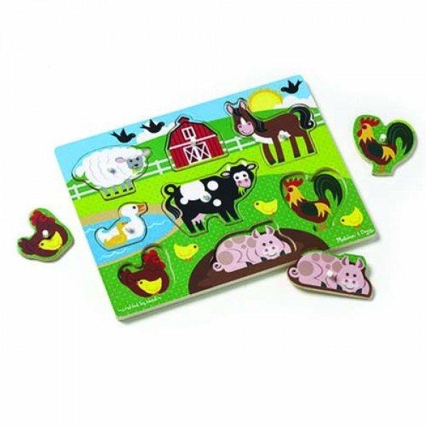 04 MELISSA & DOUG Farm Peg Puzzle